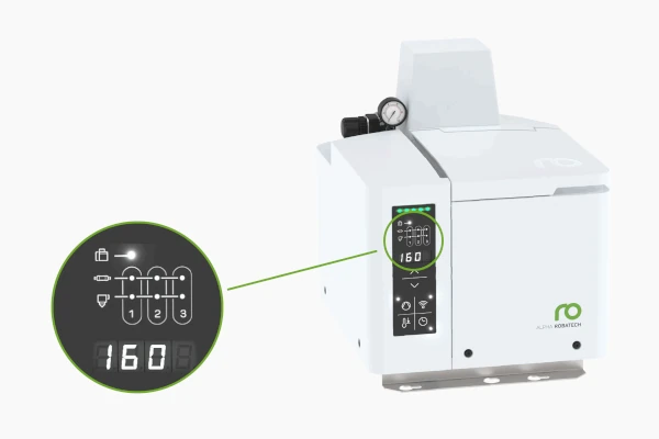 Настройка температуры в трех зонах нагрева плавителя Robatech